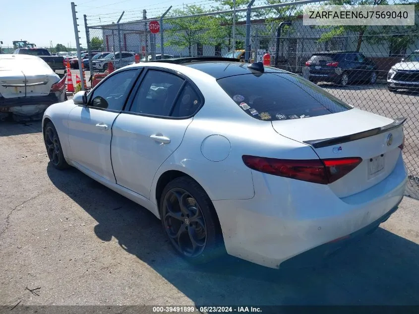 2018 Alfa Romeo Giulia Ti Sport Awd VIN: ZARFAEEN6J7569040 Lot: 39491899