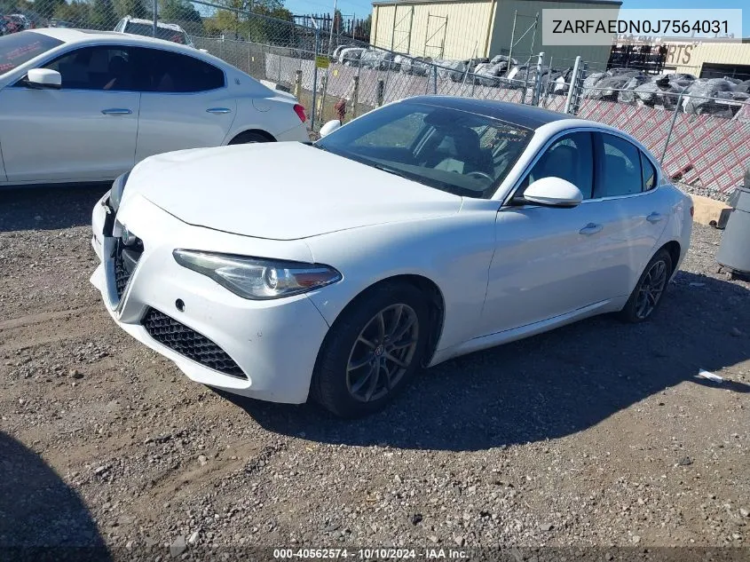 2018 Alfa Romeo Giulia Awd VIN: ZARFAEDN0J7564031 Lot: 40562574