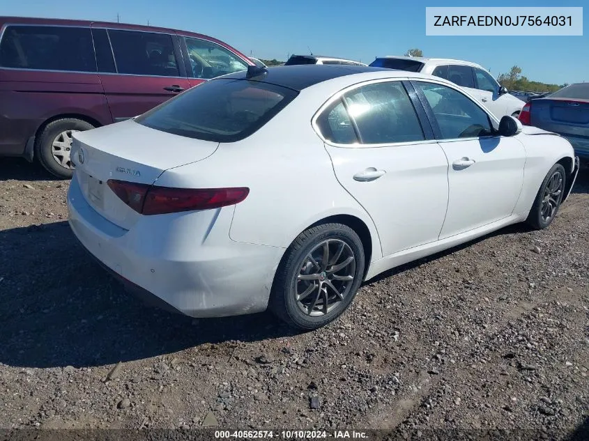 2018 Alfa Romeo Giulia Awd VIN: ZARFAEDN0J7564031 Lot: 40562574