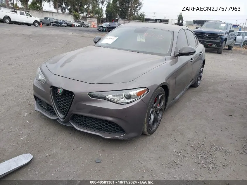 2018 Alfa Romeo Giulia Ti Sport Rwd VIN: ZARFAECN2J7577963 Lot: 40581361