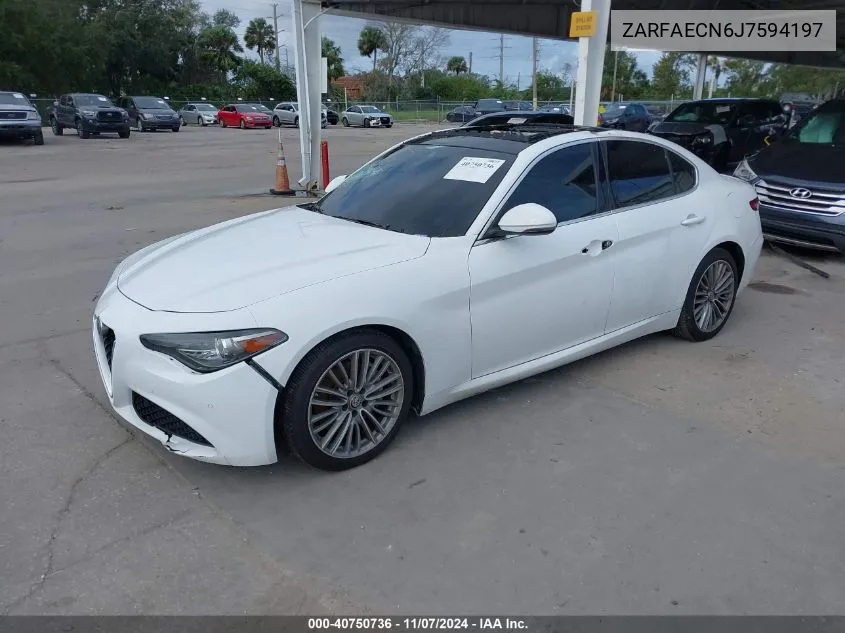 2018 Alfa Romeo Giulia Ti Lusso Rwd VIN: ZARFAECN6J7594197 Lot: 40750736