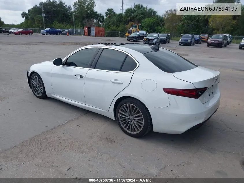 2018 Alfa Romeo Giulia Ti Lusso Rwd VIN: ZARFAECN6J7594197 Lot: 40750736