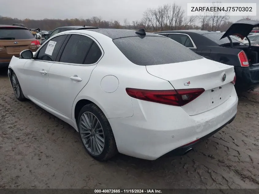 2018 Alfa Romeo Giulia Ti Lusso Awd VIN: ZARFAEEN4J7570302 Lot: 40872685