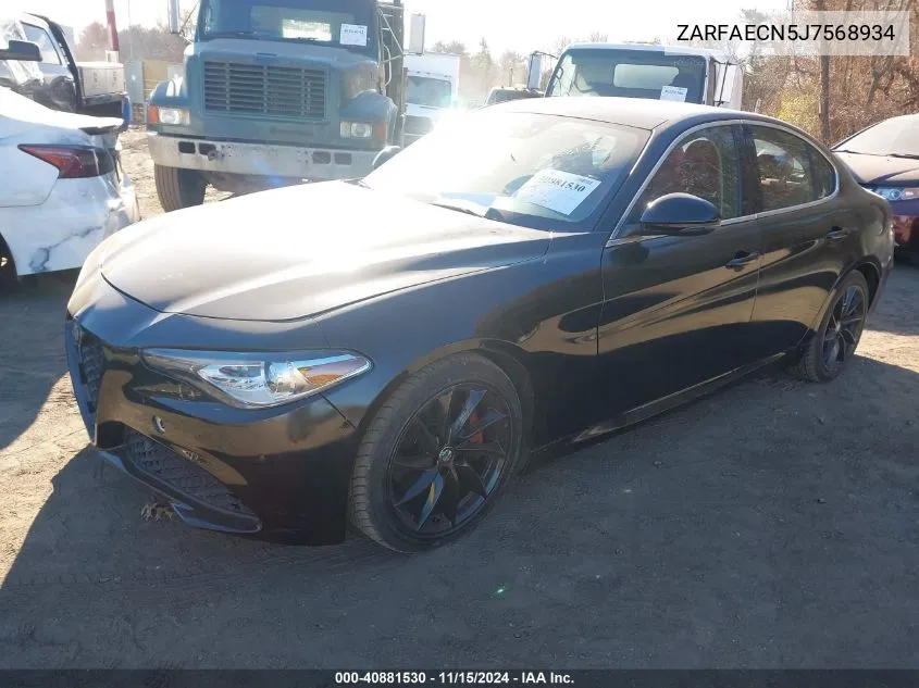 2018 Alfa Romeo Giulia Ti Lusso Rwd VIN: ZARFAECN5J7568934 Lot: 40881530