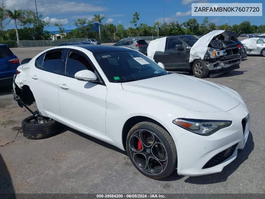 2019 Alfa Romeo Giulia Ti Sport Rwd VIN: ZARFAMBN0K7607720 Lot: 39584200