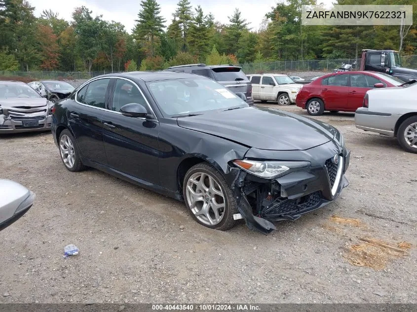 2019 Alfa Romeo Giulia Ti Awd VIN: ZARFANBN9K7622321 Lot: 40443540