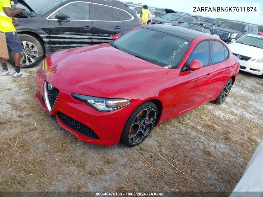 2019 Alfa Romeo Giulia Ti VIN: ZARFANBN6K7611874 Lot: 40476180