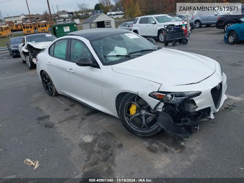 2019 Alfa Romeo Giulia Ti Sport Carbon Rwd VIN: ZARFAMBN1K7612571 Lot: 40901340