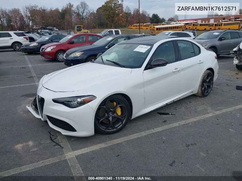 2019 Alfa Romeo Giulia Ti Sport Carbon Rwd VIN: ZARFAMBN1K7612571 Lot: 40901340