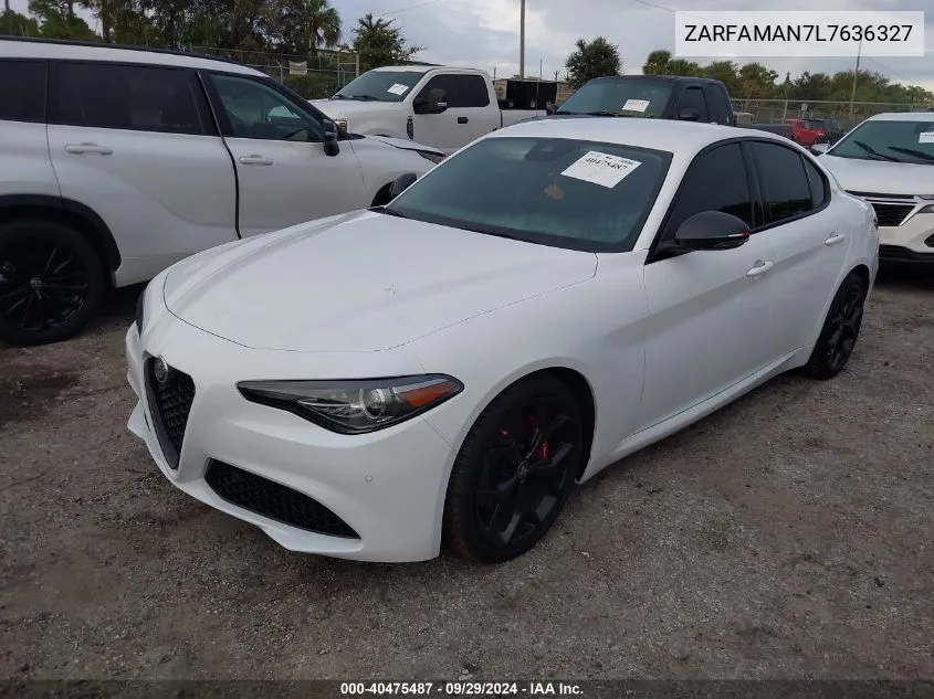 2020 Alfa Romeo Giulia Rwd VIN: ZARFAMAN7L7636327 Lot: 40475487