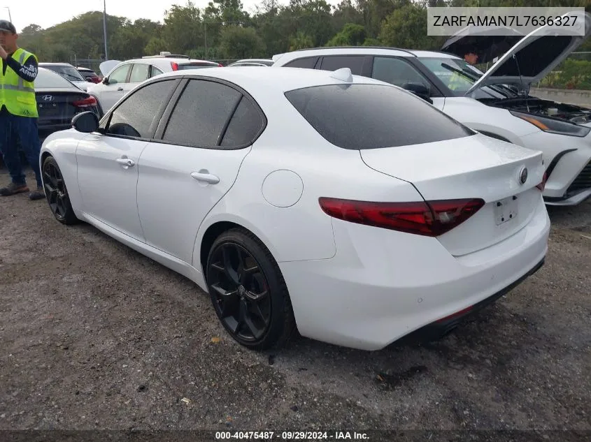 2020 Alfa Romeo Giulia Rwd VIN: ZARFAMAN7L7636327 Lot: 40475487