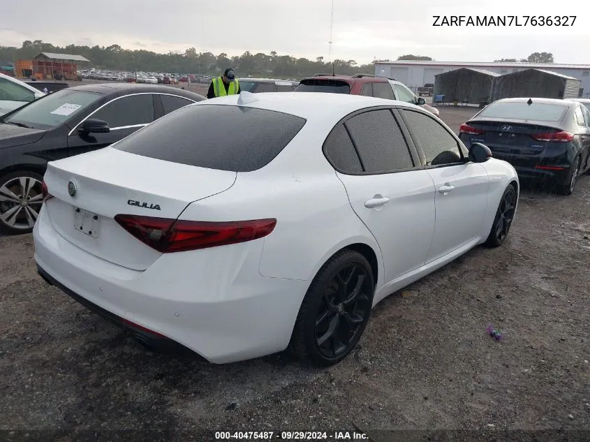 2020 Alfa Romeo Giulia Rwd VIN: ZARFAMAN7L7636327 Lot: 40475487