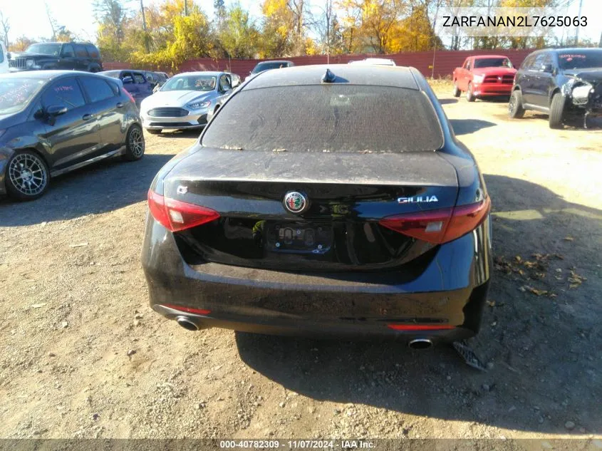 2020 Alfa Romeo Giulia Awd VIN: ZARFANAN2L7625063 Lot: 40782309