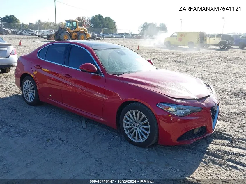 ZARFAMANXM7641121 2021 Alfa Romeo Giulia Rwd