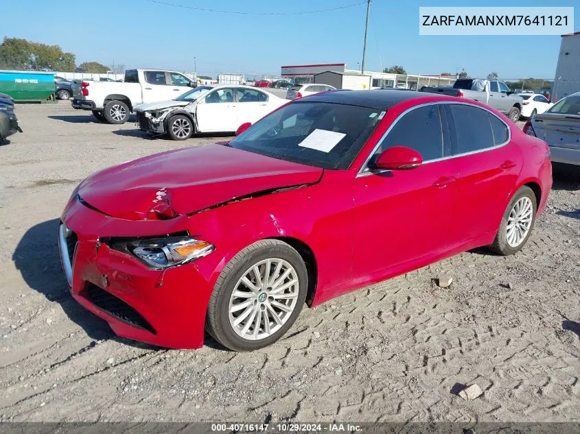 ZARFAMANXM7641121 2021 Alfa Romeo Giulia Rwd