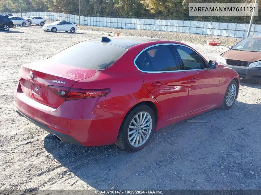 ZARFAMANXM7641121 2021 Alfa Romeo Giulia Rwd