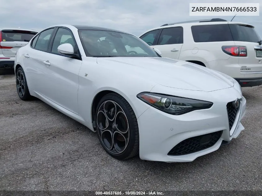 2022 Alfa Romeo Giulia Ti Rwd VIN: ZARFAMBN4N7666533 Lot: 40537685