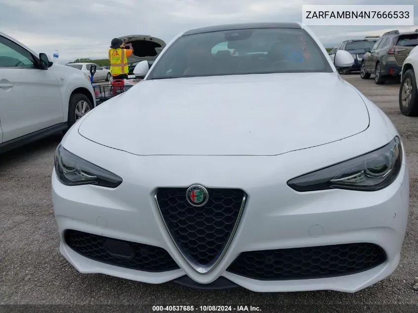 2022 Alfa Romeo Giulia Ti Rwd VIN: ZARFAMBN4N7666533 Lot: 40537685