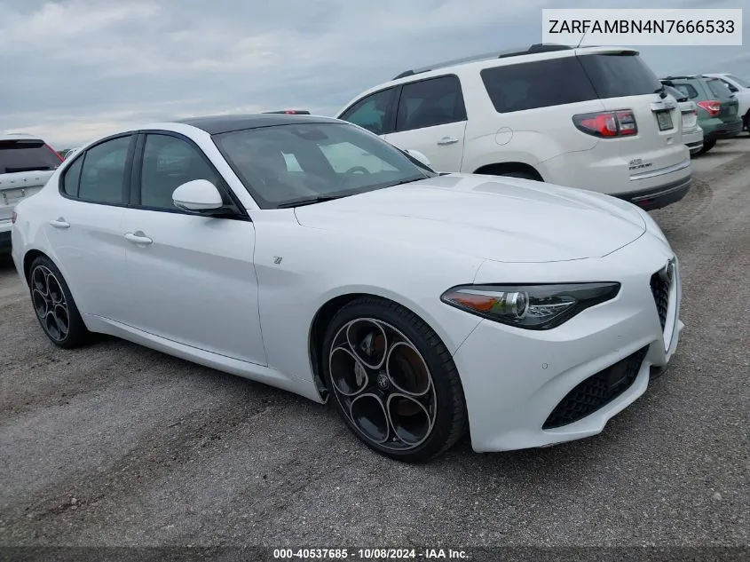 2022 Alfa Romeo Giulia Ti Rwd VIN: ZARFAMBN4N7666533 Lot: 40537685