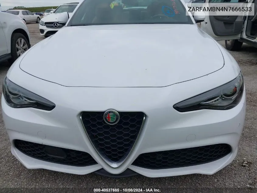 2022 Alfa Romeo Giulia Ti Rwd VIN: ZARFAMBN4N7666533 Lot: 40537685