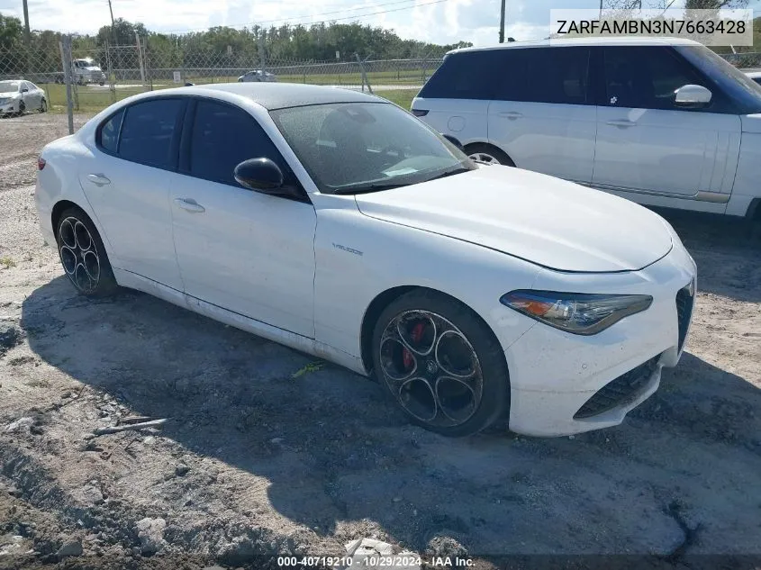 2022 Alfa Romeo Giulia Veloce Ti Rwd VIN: ZARFAMBN3N7663428 Lot: 40719210