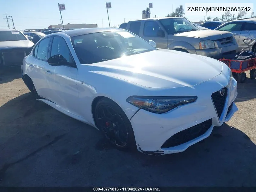 2022 Alfa Romeo Giulia Ti Rwd VIN: ZARFAMBN8N7665742 Lot: 40771816