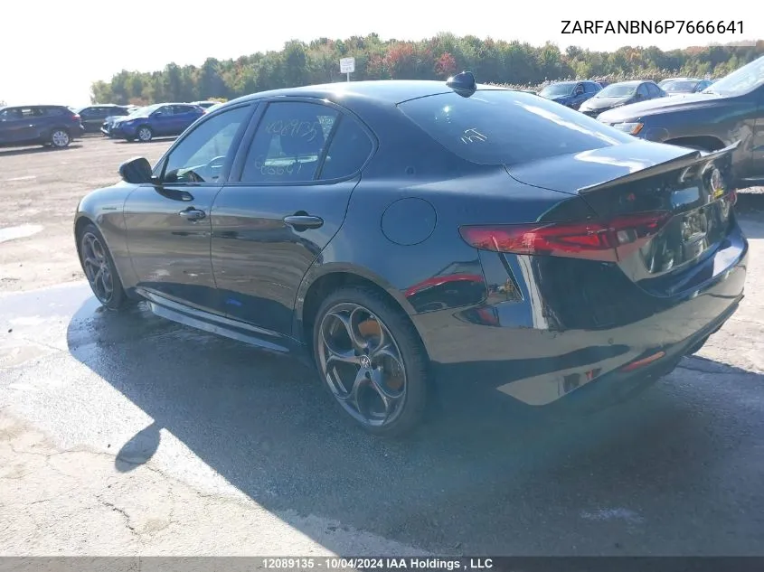 2023 Alfa Romeo Giulia Ti Estrema Awd VIN: ZARFANBN6P7666641 Lot: 12089135