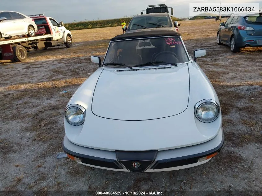 1989 Alfa Romeo Spider Veloce VIN: ZARBA5583K1066434 Lot: 40554529