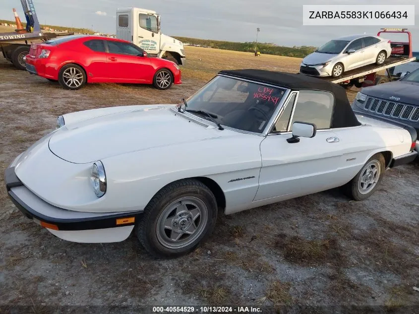 1989 Alfa Romeo Spider Veloce VIN: ZARBA5583K1066434 Lot: 40554529