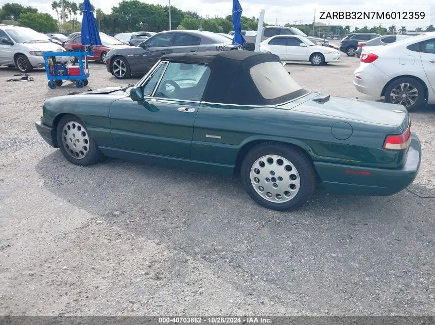 1991 Alfa Romeo Spider Veloce VIN: ZARBB32N7M6012359 Lot: 40703862