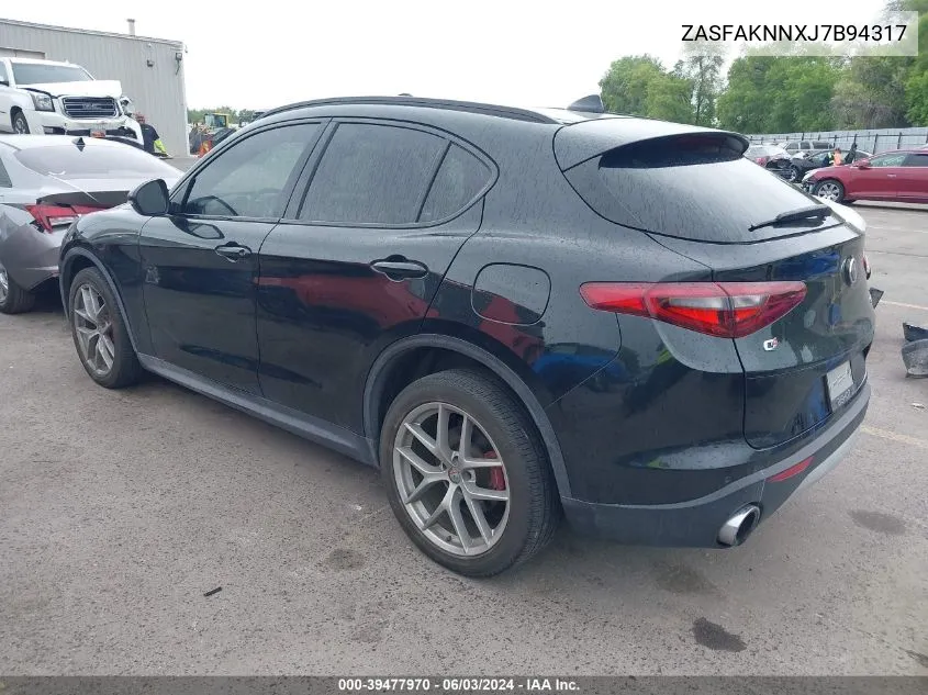 2018 Alfa Romeo Stelvio Ti Sport Awd VIN: ZASFAKNNXJ7B94317 Lot: 39477970