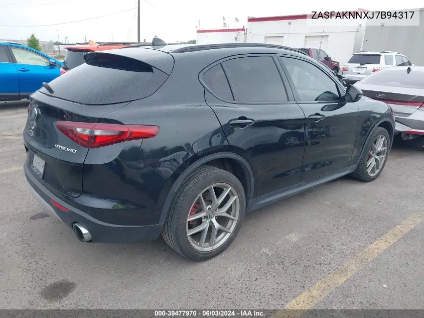 2018 Alfa Romeo Stelvio Ti Sport Awd VIN: ZASFAKNNXJ7B94317 Lot: 39477970