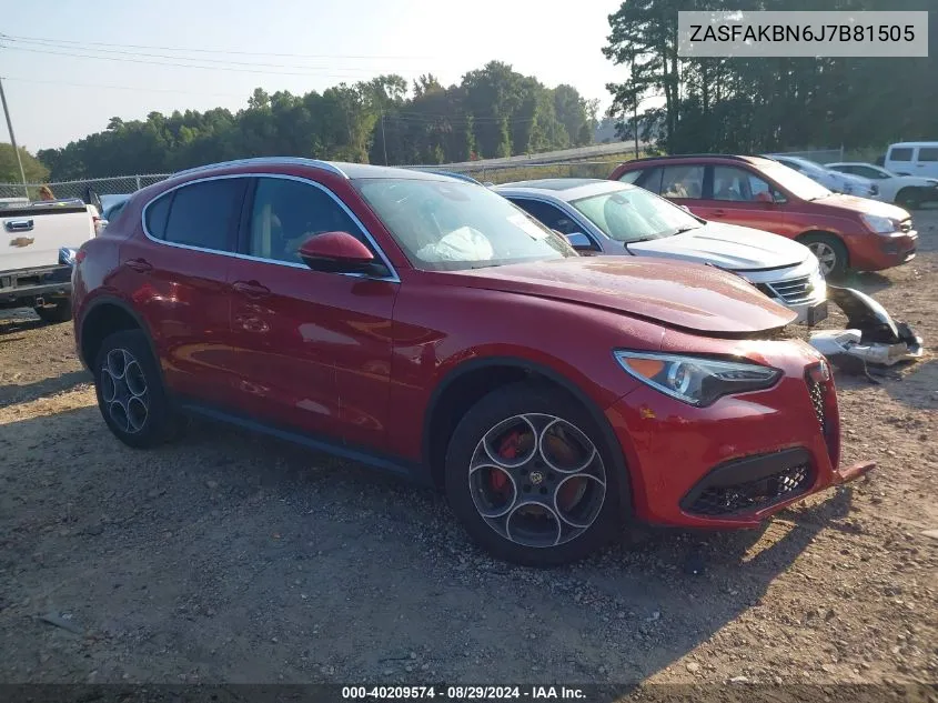 2018 Alfa Romeo Stelvio Ti VIN: ZASFAKBN6J7B81505 Lot: 40209574