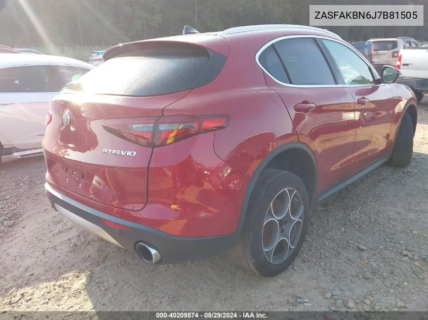 2018 Alfa Romeo Stelvio Ti VIN: ZASFAKBN6J7B81505 Lot: 40209574