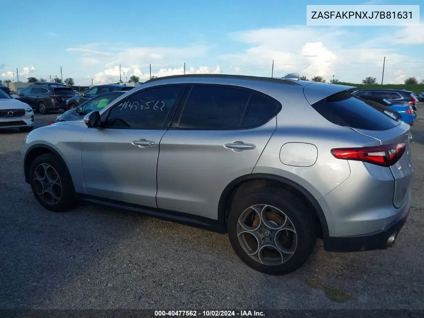 2018 Alfa Romeo Stelvio Sport Awd VIN: ZASFAKPNXJ7B81631 Lot: 40477562