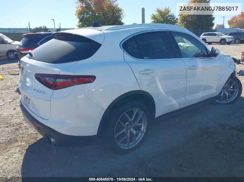 2018 Alfa Romeo Stelvio Awd VIN: ZASFAKAN0J7B85017 Lot: 40545578