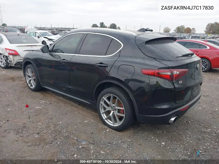 2018 Alfa Romeo Stelvio Ti Luxury VIN: ZASFAKRN4J7C17830 Lot: 40719100