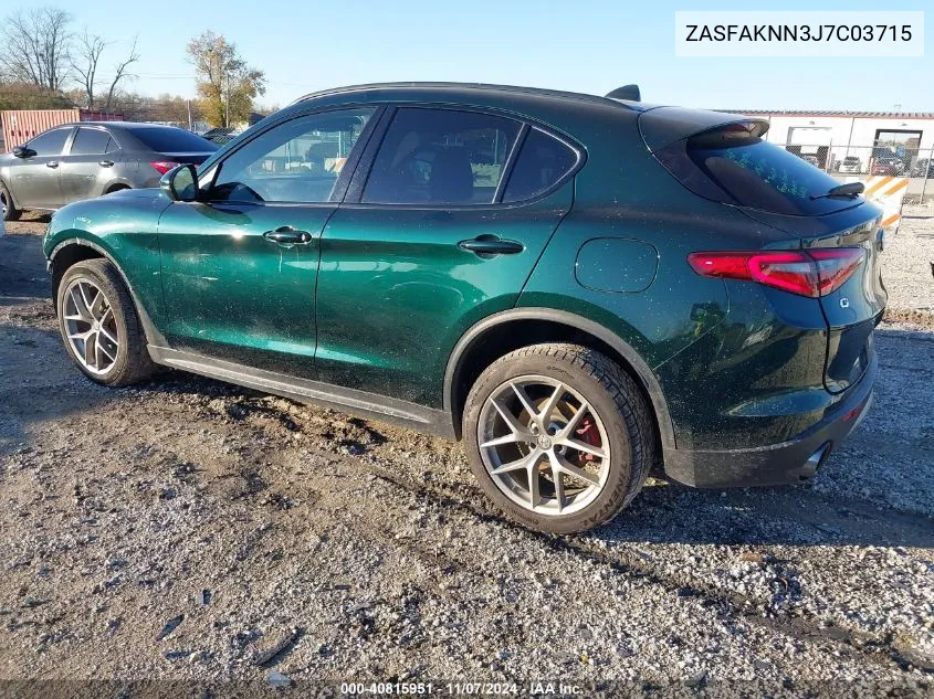 2018 Alfa Romeo Stelvio Ti Sport Awd VIN: ZASFAKNN3J7C03715 Lot: 40815951