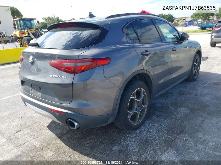 2018 Alfa Romeo Stelvio Sport Awd VIN: ZASFAKPN1J7B63535 Lot: 40858728