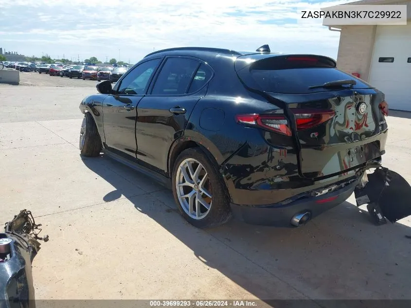 2019 Alfa Romeo Stelvio Ti Sport Awd VIN: ZASPAKBN3K7C29922 Lot: 39699293