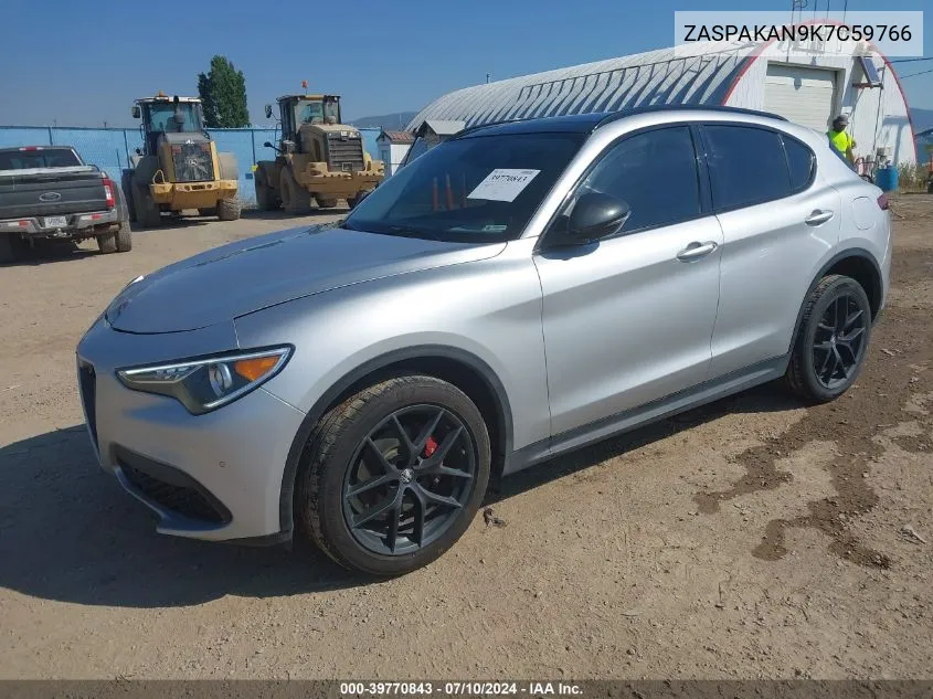 2019 Alfa Romeo Stelvio Awd VIN: ZASPAKAN9K7C59766 Lot: 39770843