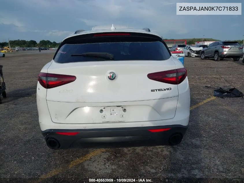 2019 Alfa Romeo Stelvio VIN: ZASPAJAN0K7C71833 Lot: 40553959