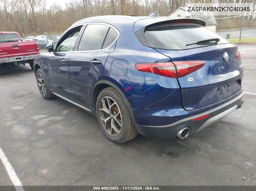 2019 Alfa Romeo Stelvio Ti Awd VIN: ZASPAKBN2K7C40345 Lot: 40823053