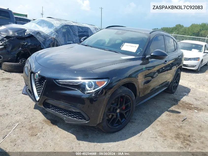 2020 Alfa Romeo Stelvio Ti Sport Awd VIN: ZASPAKBN3L7C92083 Lot: 40234668