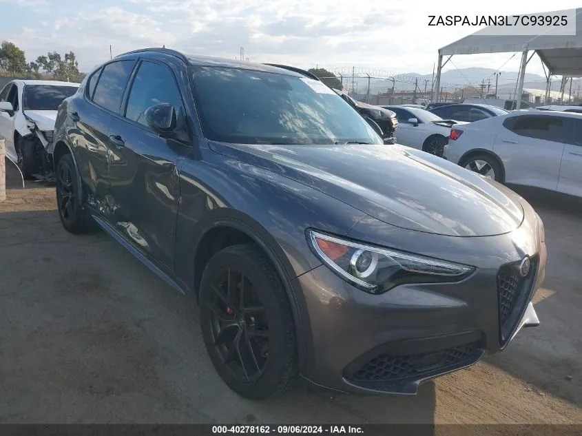 2020 Alfa Romeo Stelvio Sport Rwd VIN: ZASPAJAN3L7C93925 Lot: 40278162