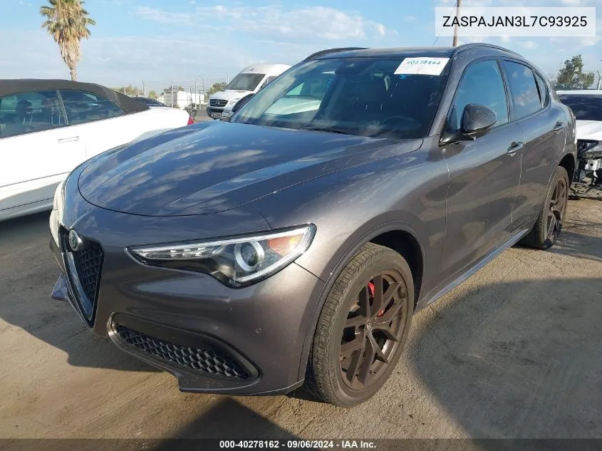 2020 Alfa Romeo Stelvio Sport Rwd VIN: ZASPAJAN3L7C93925 Lot: 40278162