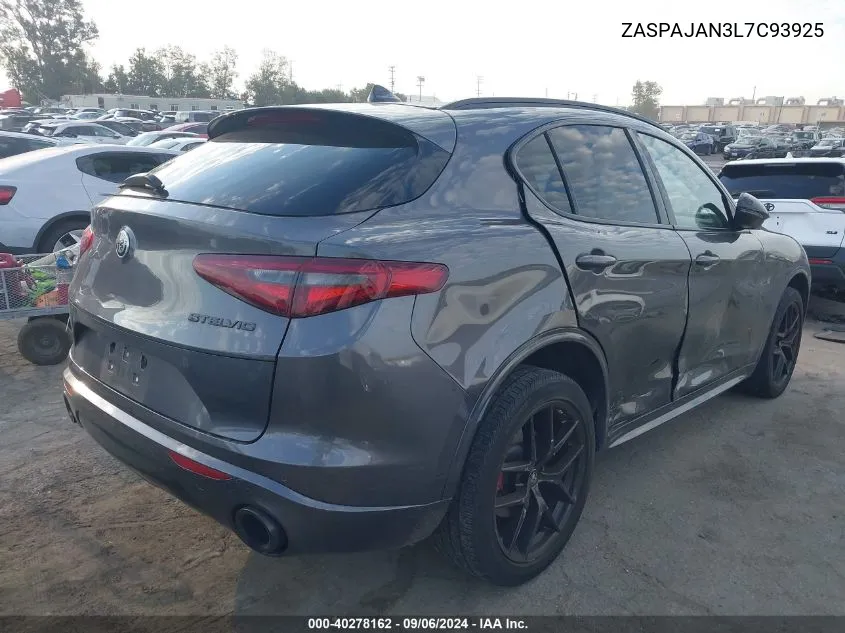 2020 Alfa Romeo Stelvio Sport Rwd VIN: ZASPAJAN3L7C93925 Lot: 40278162