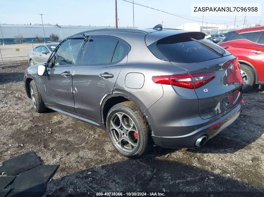 2020 Alfa Romeo Stelvio Sport Awd VIN: ZASPAKAN3L7C96958 Lot: 40738366