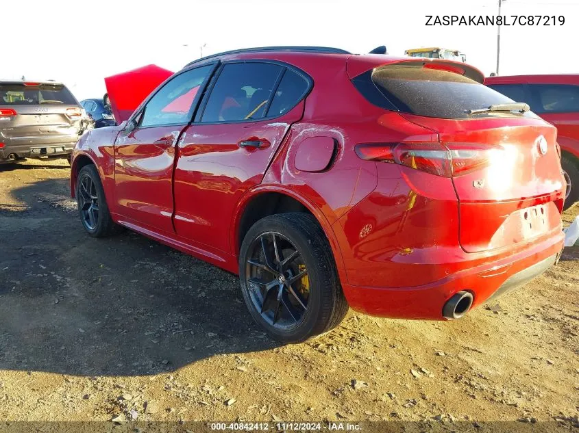 2020 Alfa Romeo Stelvio Sport Awd VIN: ZASPAKAN8L7C87219 Lot: 40842412