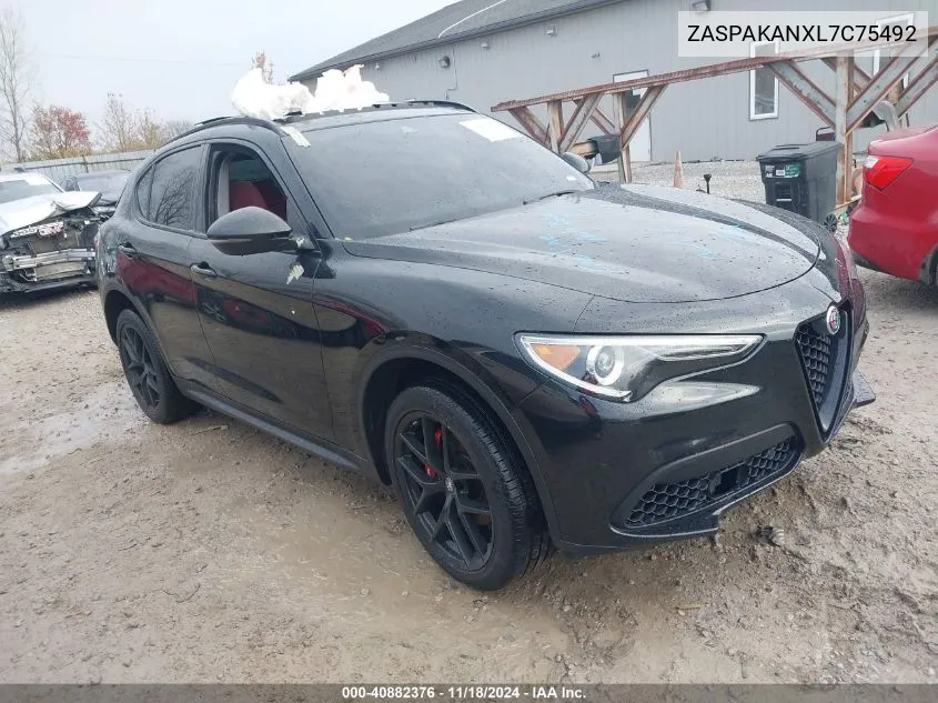 2020 Alfa Romeo Stelvio Awd VIN: ZASPAKANXL7C75492 Lot: 40882376